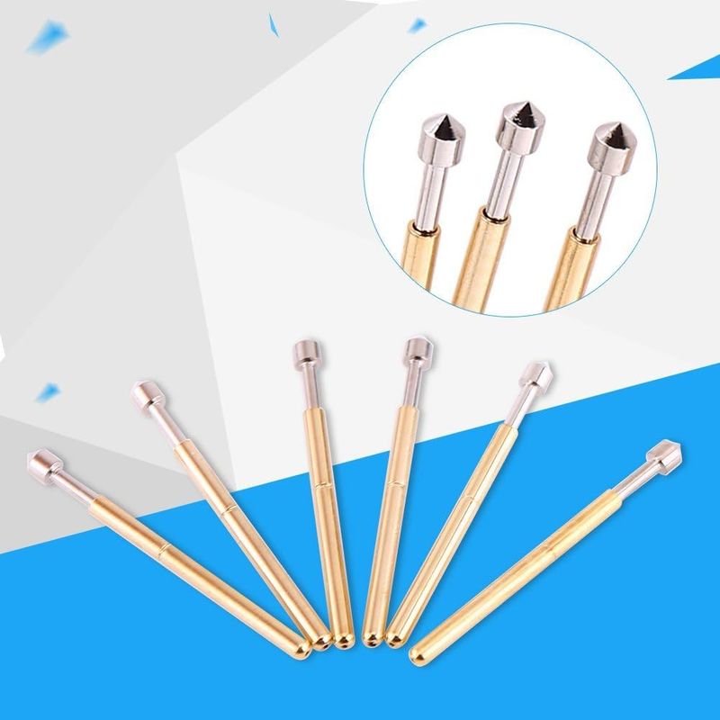 স্প্রিং কন্টাক্ট প্রোব পোগো পিন 3A বর্তমান রেটিং 50mΩ প্রতিরোধের এবং 2.5 মিমি স্ট্রোক পিসিবি পরীক্ষার জন্য