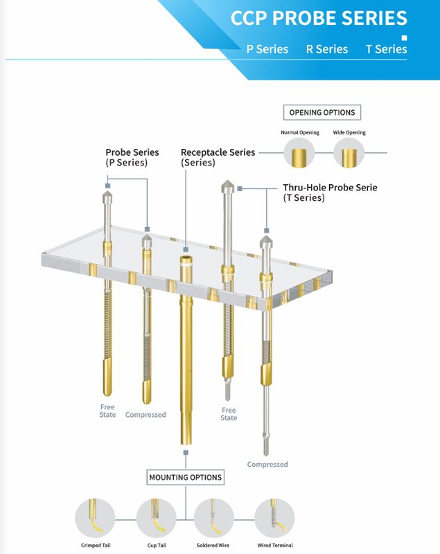 Gold Plated Brass Barrel Spring Test Probe with BeCu/SK4 Plunger and SWP Spring for Precision Testing